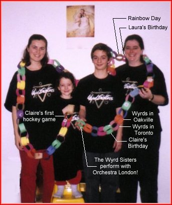 Laura, Claire, Dylan and Loretta with our Countdown Chain